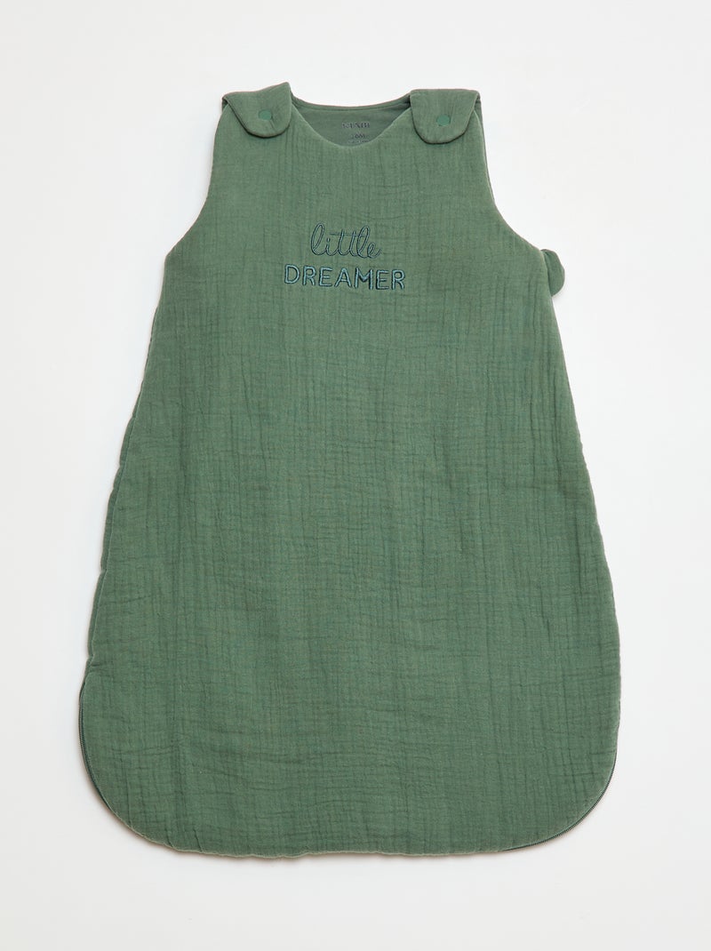 Saco de dormir em gaze de algodão com mangas removíveis TOG 2,5 Verde - Kiabi