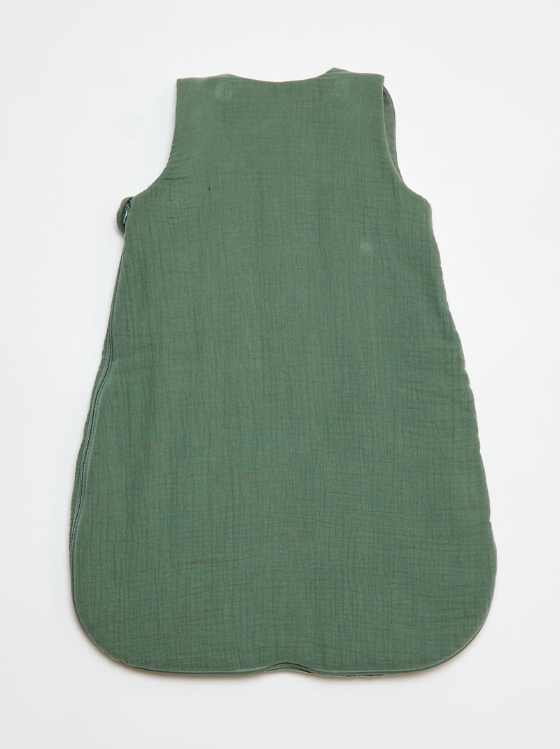 Saco de dormir em gaze de algodão com mangas removíveis TOG 2,5 Verde - Kiabi
