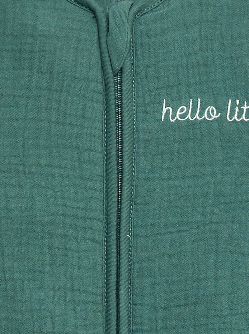 Saco de Dormir em Gaze Dupla de Algodão sem Mangas TOG 2 Verde - Kiabi