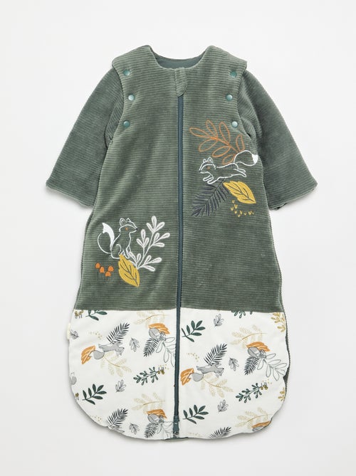 Saco de dormir para bebé 'Petit Béguin' em veludo com mangas removíveis - Kiabi Saco de dormir para bebé 'Petit Béguin' em veludo com mangas removíveis - Kiabi