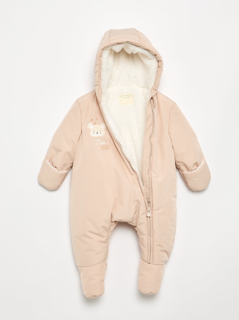 Saco de dormir 'Petit Béguin' com pés, luvas e capuz Bege - Kiabi