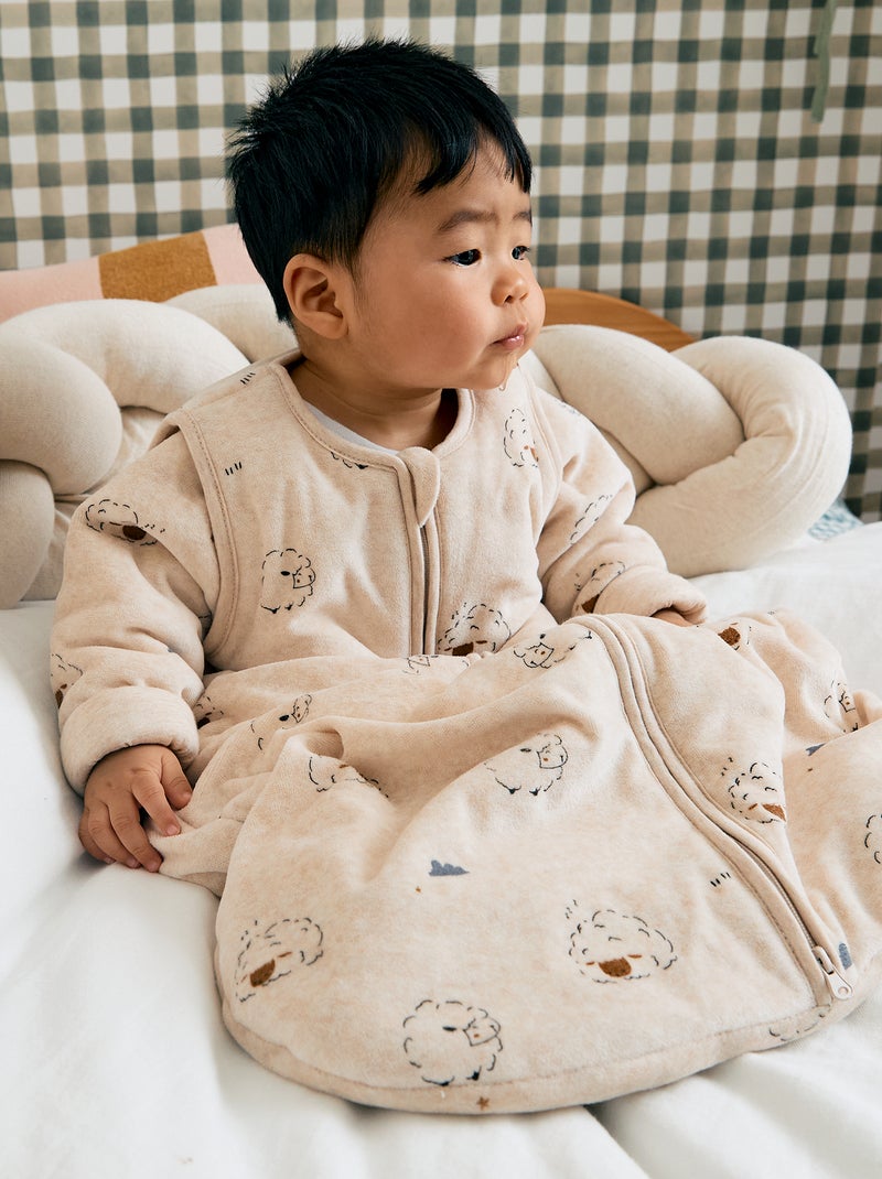 Saco de dormir quente com mangas removíveis - TOG 2.5 Bege - Kiabi