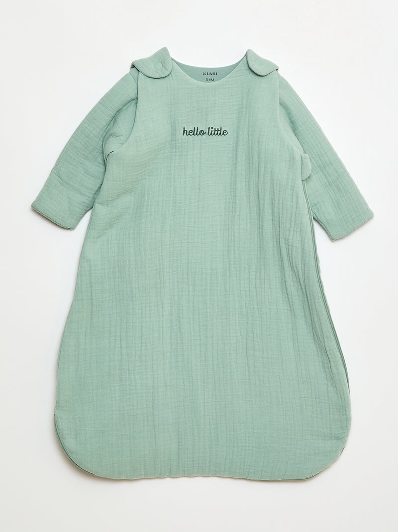 Saco de dormir quente TOG 2 com mangas removíveis Verde - Kiabi