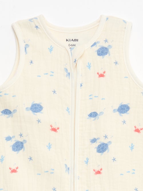 Saco de dormir sem mangas animado em gaze de algodão TOG 1 - Kiabi