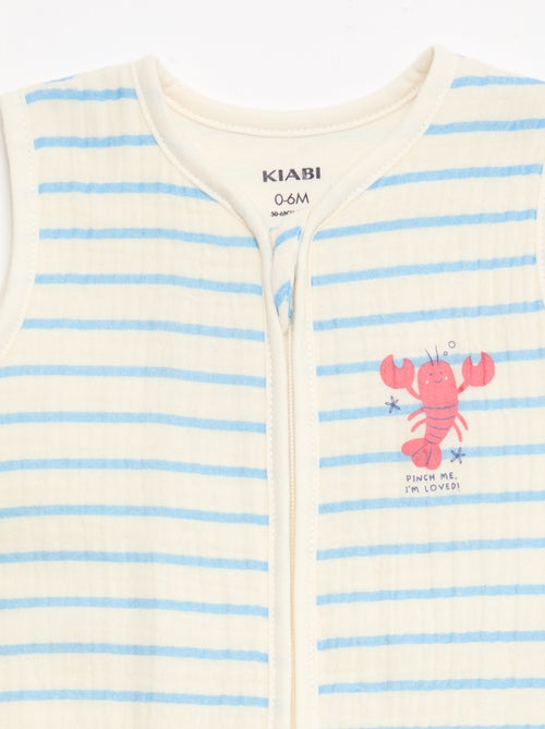 Saco de dormir sem mangas animado em gaze de algodão TOG 1 - Kiabi