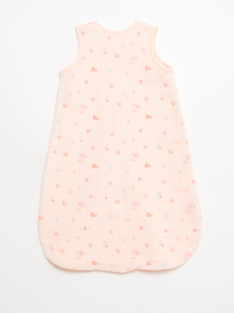 Saco de dormir sem mangas animado em gaze de algodão TOG 1 Rosa - Kiabi