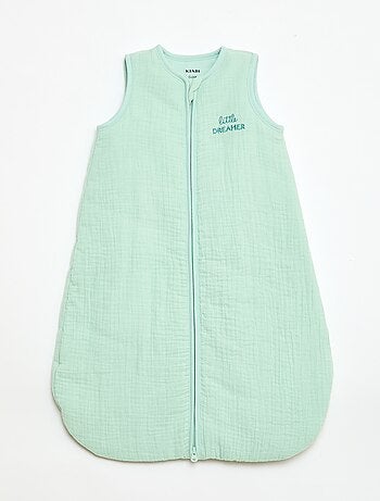 Saco de dormir sem mangas com zíper em algodão