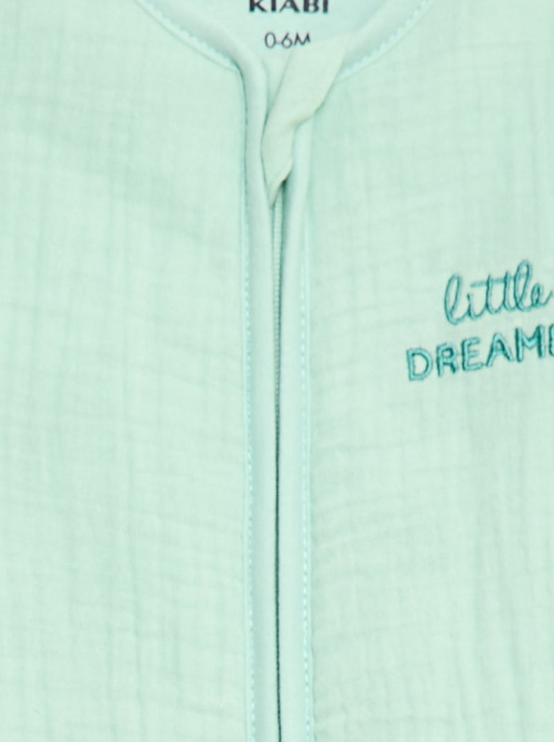 Saco de dormir sem mangas com zíper em algodão Azul - Kiabi