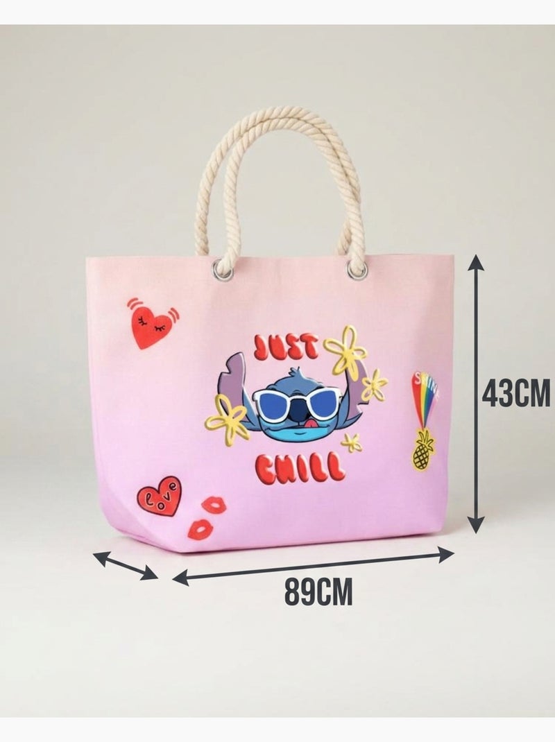 Saco de praia lilo & stitch rosa menina | licença oficial Rosa - Kiabi
