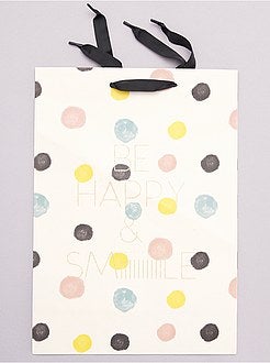 Saco de presente 'Be happy and smile' - Kiabi