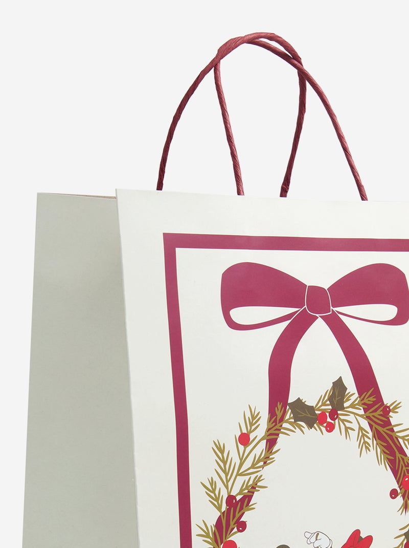Saco de presente de Natal em papel 'Disney' 'Mickey e Minnie' - Tamanho L Bege - Kiabi