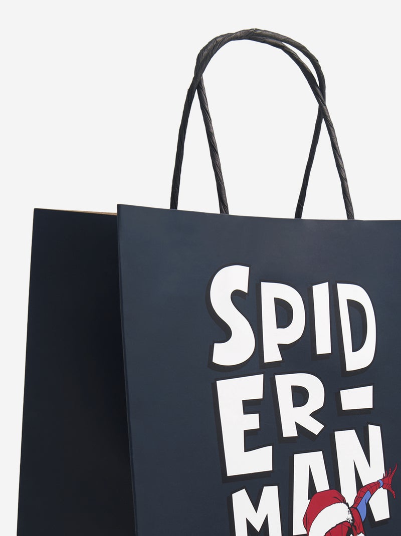 Saco de presente em papel "Spider-Man" "Marvel" - Tamanho L - Natal Azul - Kiabi
