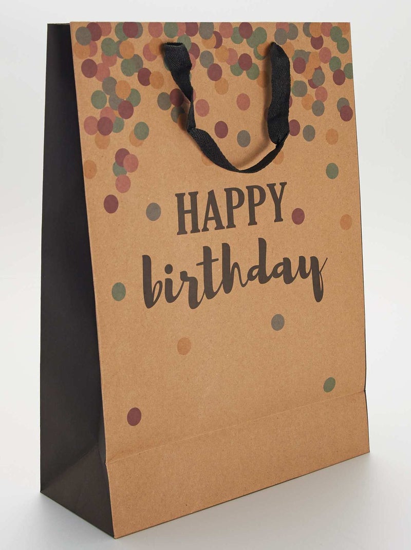 Saco de presente 'Happy Birthday' CASTANHO - Kiabi