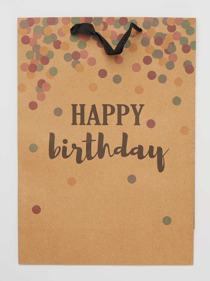 Saco de presente 'Happy Birthday' CASTANHO - Kiabi