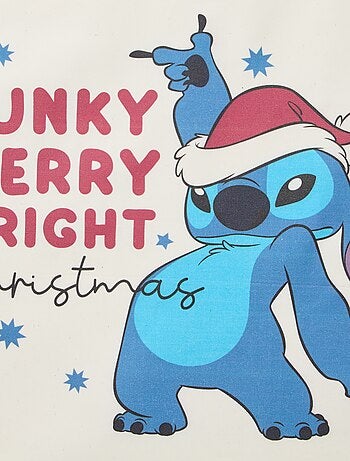 Saco "Disney" "Stitch" com cordão em algodão