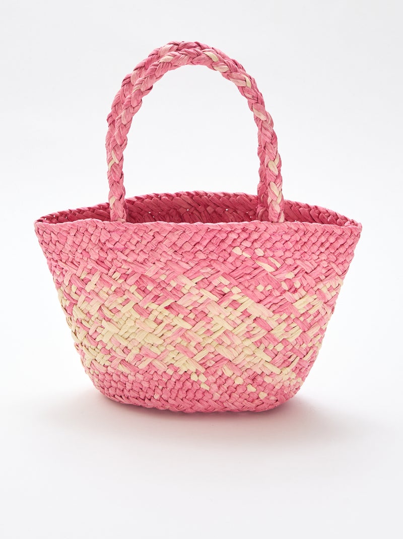 Saco em papel entrançado Rosa - Kiabi
