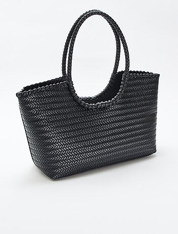 Saco grande trançado de forma retangular