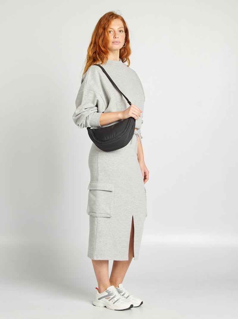 Saco meia-lua de nylon PRETO - Kiabi