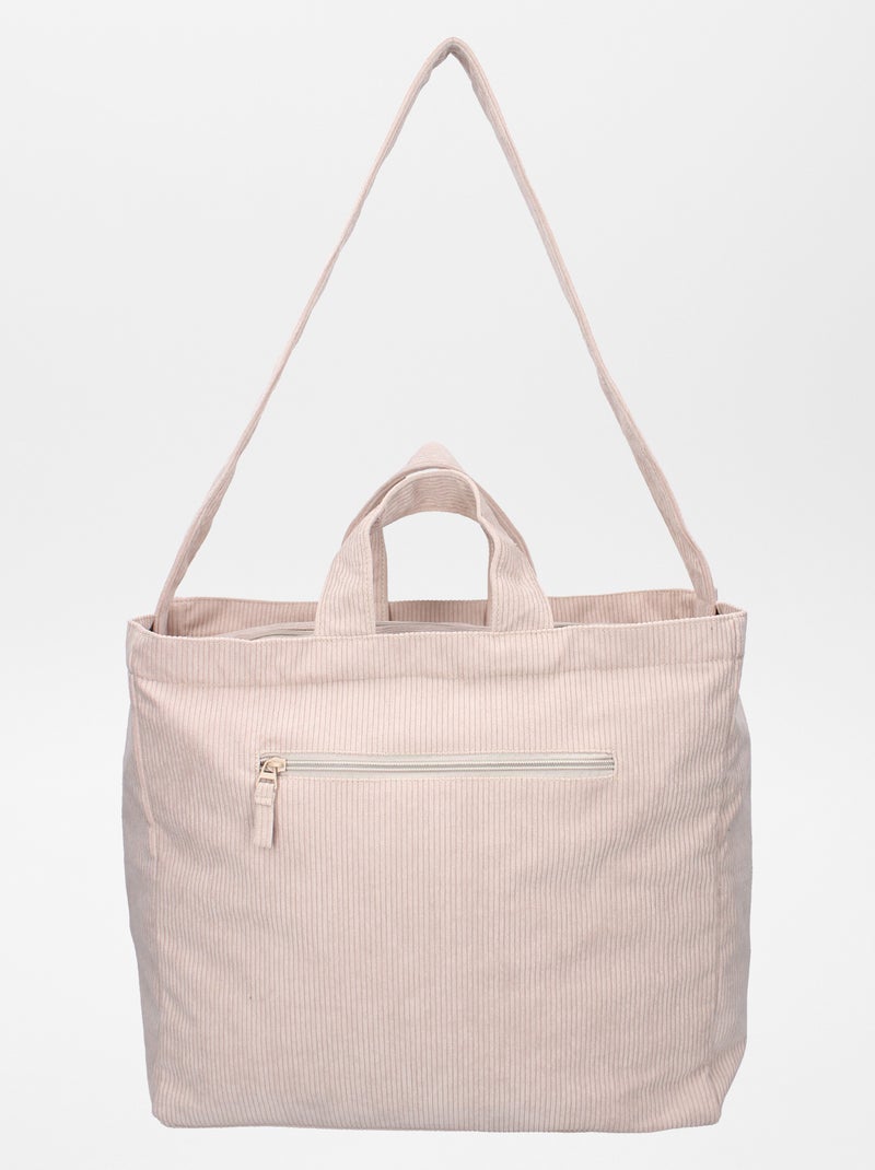 Saco para mudar a fralda com nervuras + saco para mudar a fralda nómada BEGE - Kiabi