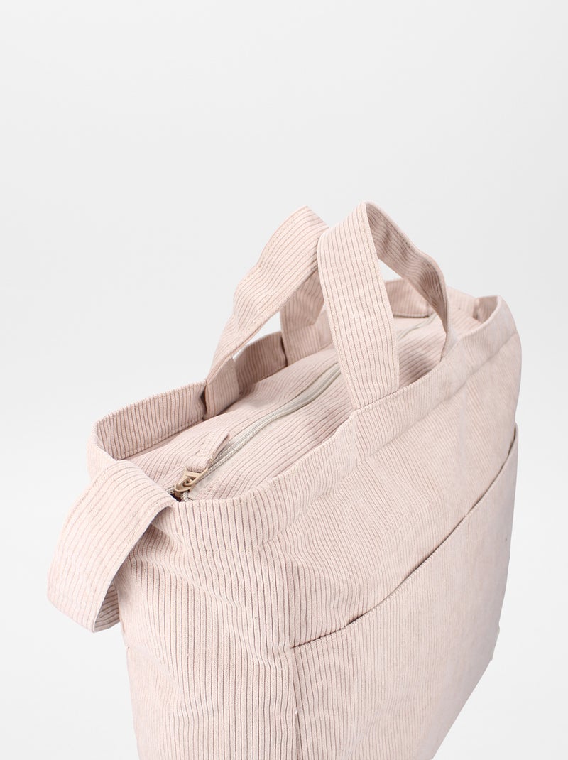 Saco para mudar a fralda com nervuras + saco para mudar a fralda nómada BEGE - Kiabi