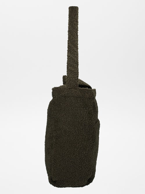 Saco para mudar a fralda efeito lã de carneiro + tapete para mudar a fralda nómada - Kiabi