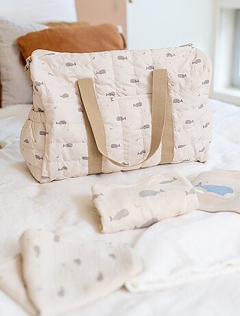 Saco para mudar a fralda estampado com tapete incluido