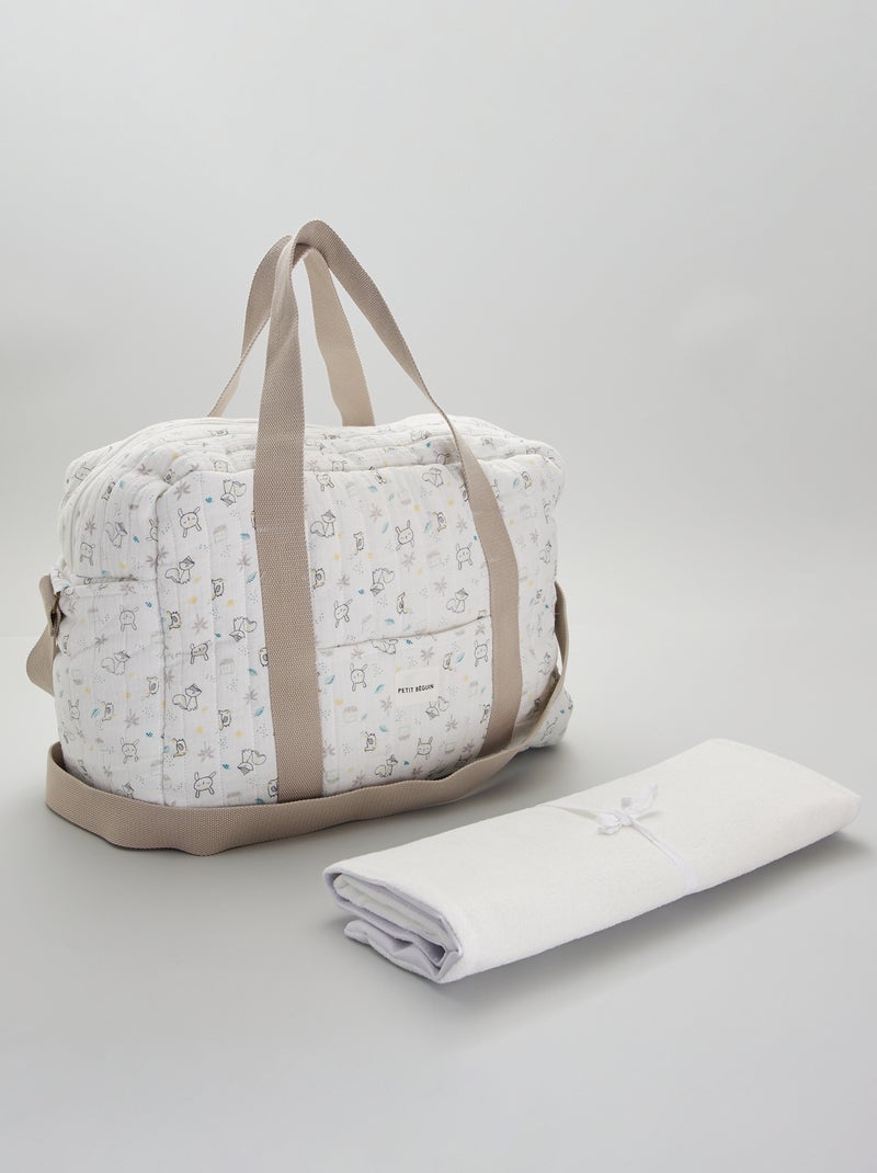 Saco para mudar a fralda + tapete para mudar a fralda BRANCO - Kiabi