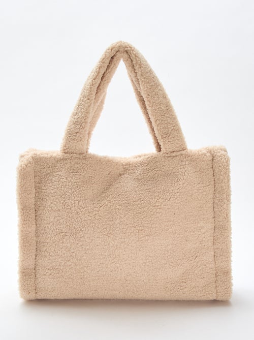 Saco quadrado efeito shearling - Kiabi