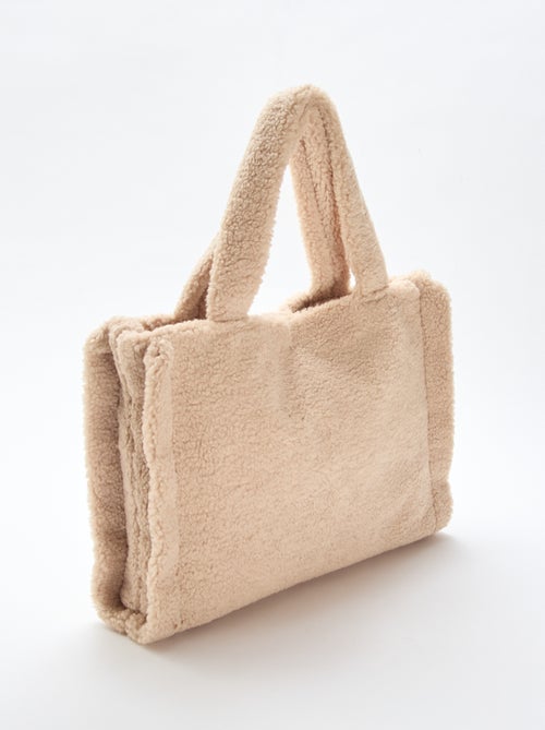 Saco quadrado efeito shearling - Kiabi