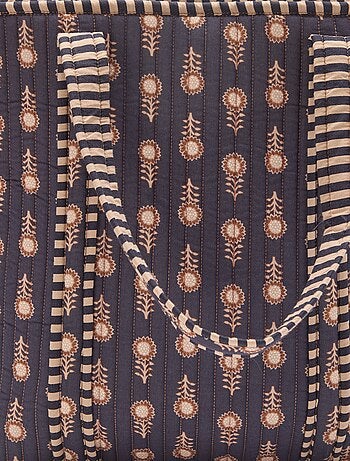 Saco tote acolchoado com padrão indiano