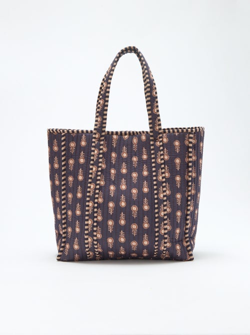 Saco shopper acolchoado com padrão de flores - Kiabi