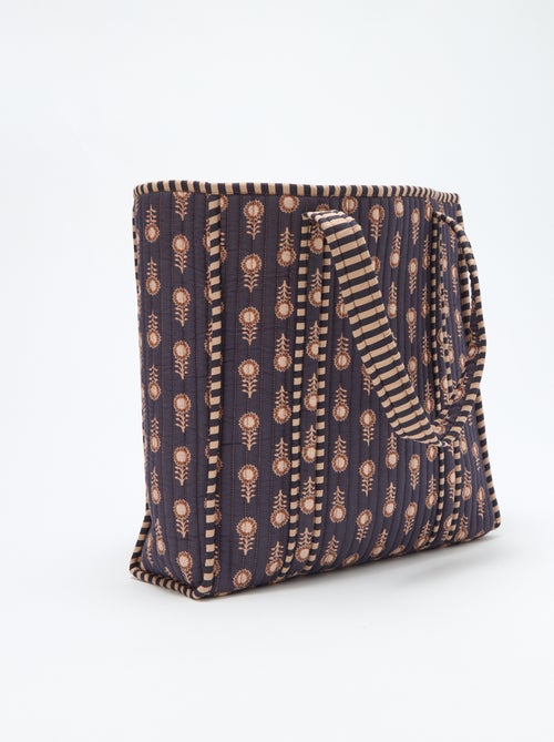 Saco shopper acolchoado com padrão de flores - Kiabi