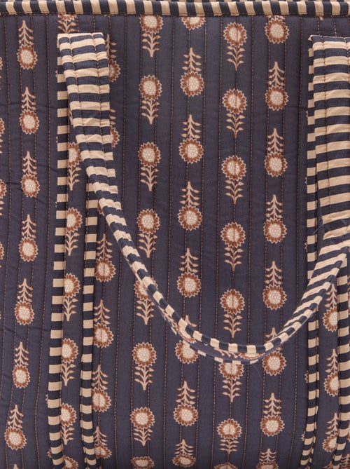 Saco shopper acolchoado com padrão de flores - Kiabi