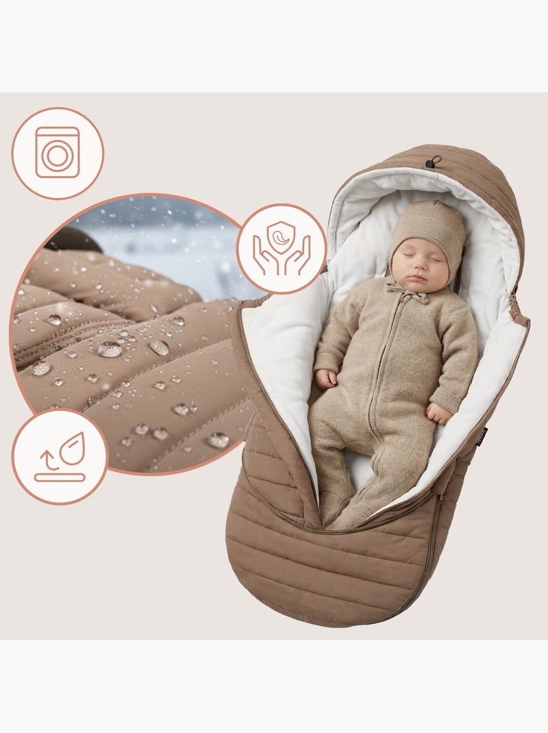 Saco térmico para carrinho de bebé LIONELO Oli – Universal – Impermeável – +5 a –20 °C – Filtro UV Bege - Kiabi
