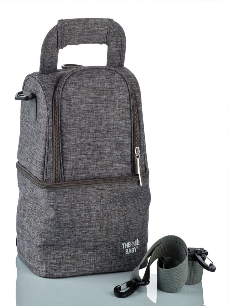 Saco térmico para refeições 4,5 l thermobaby com 2 compartimentos Cinza - Kiabi