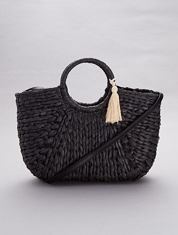 Saco tipo cabaz em ráfia - Kiabi