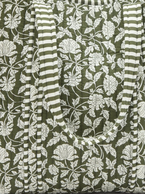 Saco tote acolchoado com padrão de flores - Kiabi