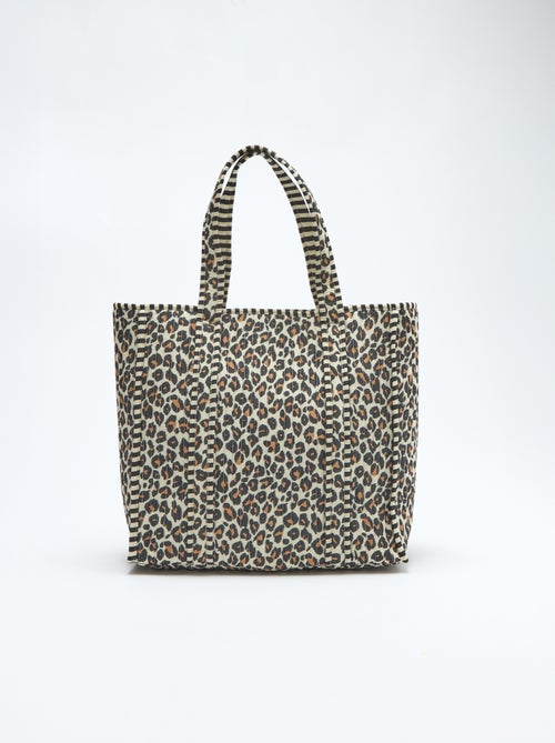 Saco tote acolchoado com padrão de leopardo - Kiabi