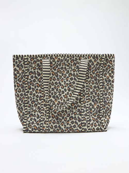 Saco tote acolchoado com padrão de leopardo - Kiabi