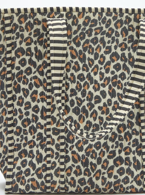 Saco tote acolchoado com padrão de leopardo - Kiabi