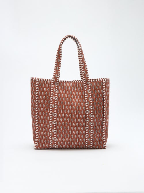 Saco tote acolchoado com padrão indiano - Kiabi