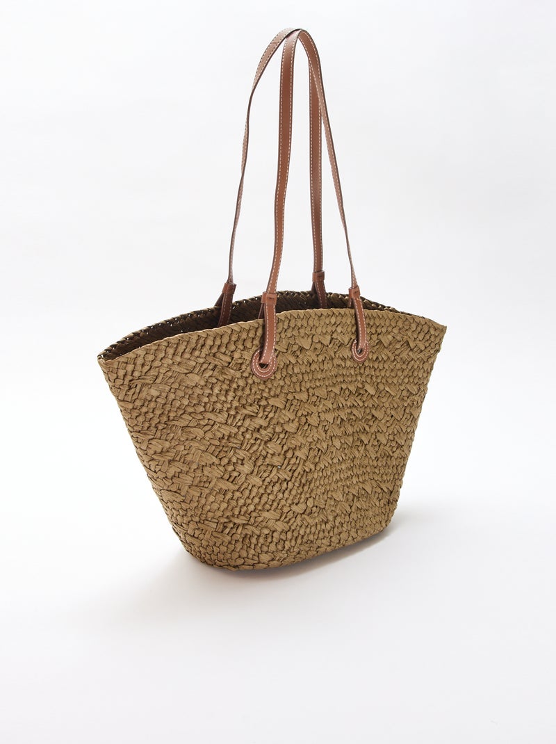 Saco tote com alças Caqui - Kiabi