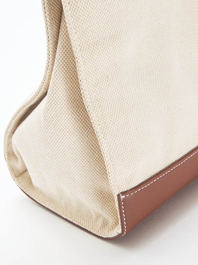 Saco tote em lona Bege - Kiabi