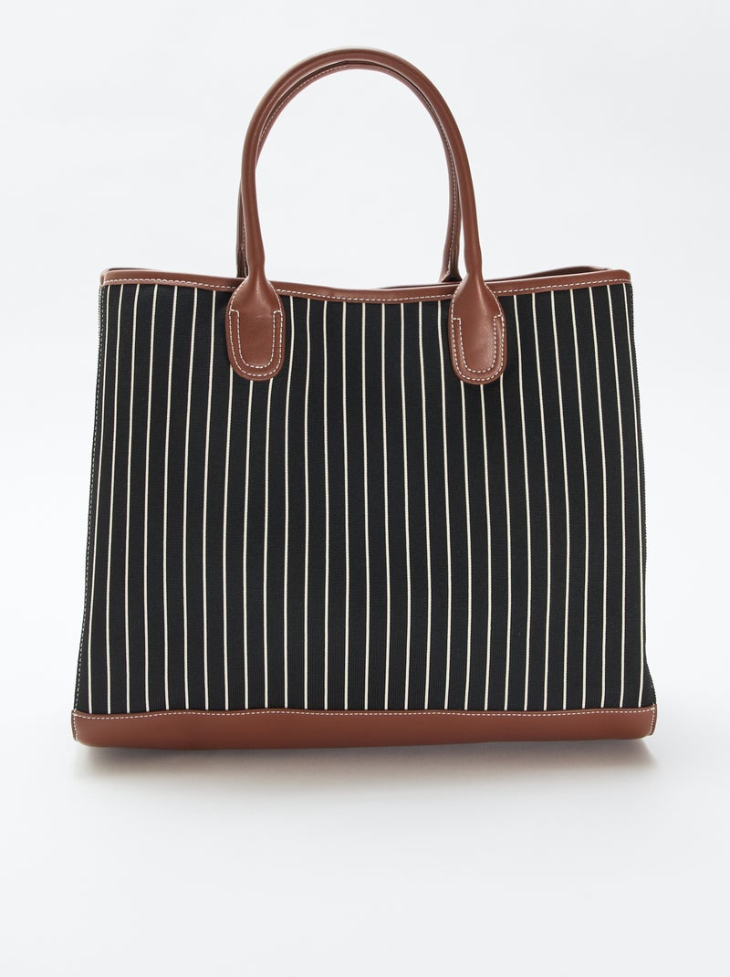 Saco tote em tecido Preto - Kiabi