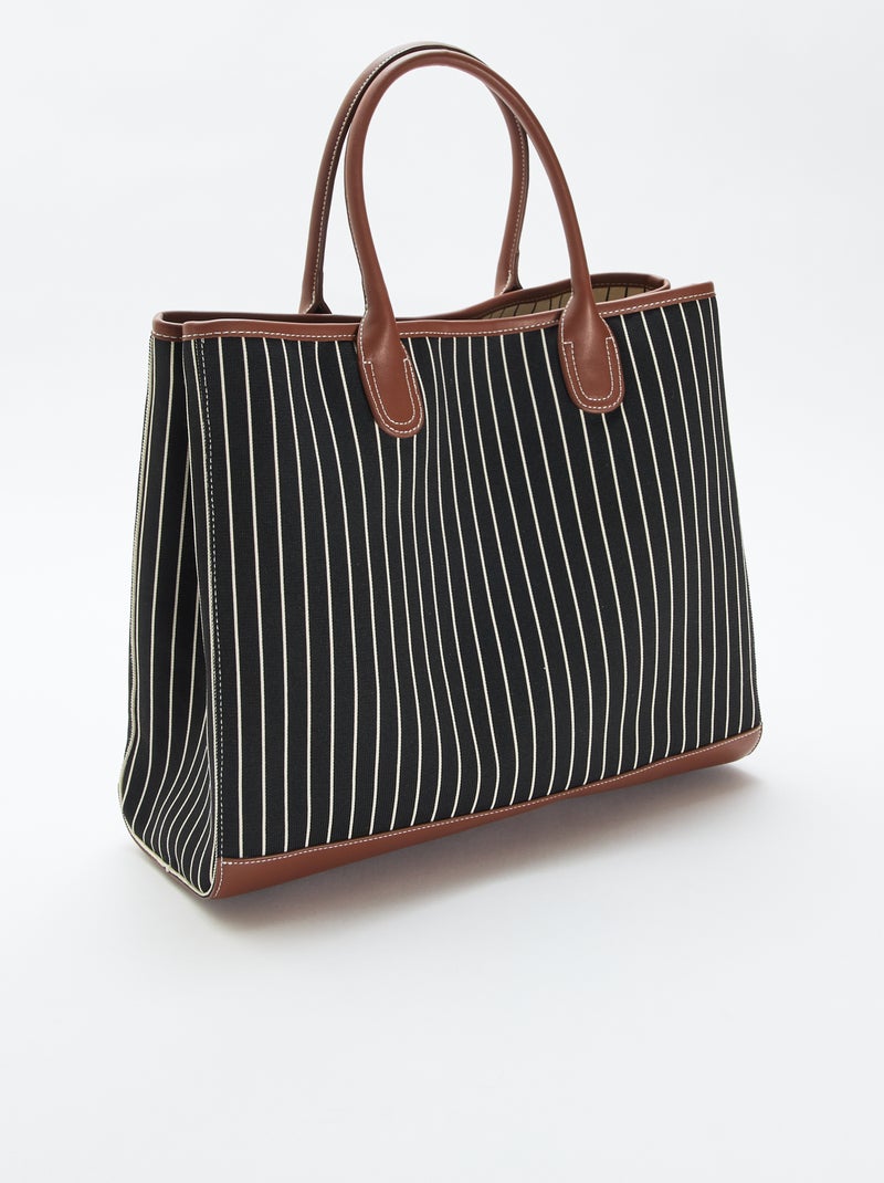 Saco tote em tecido Preto - Kiabi