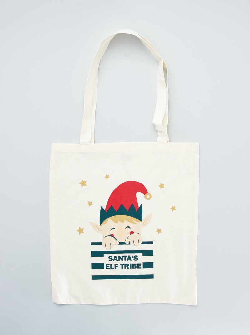Saco tote 'Santa's Elf Tribe' BRANCO - Kiabi