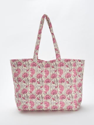 Sacola acolchoada estampada