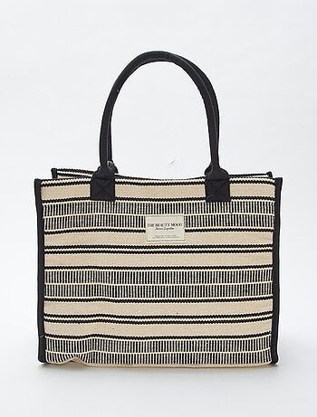 Sacola com estampado às riscas