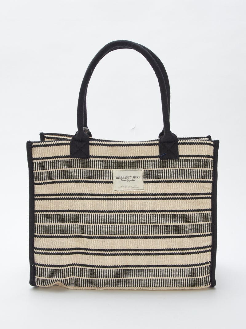 Sacola com estampado às riscas PRETO - Kiabi