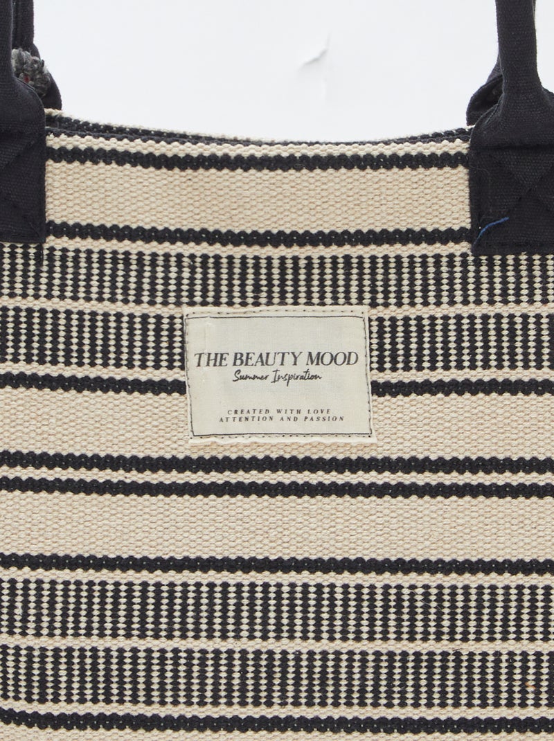 Sacola com estampado às riscas PRETO - Kiabi